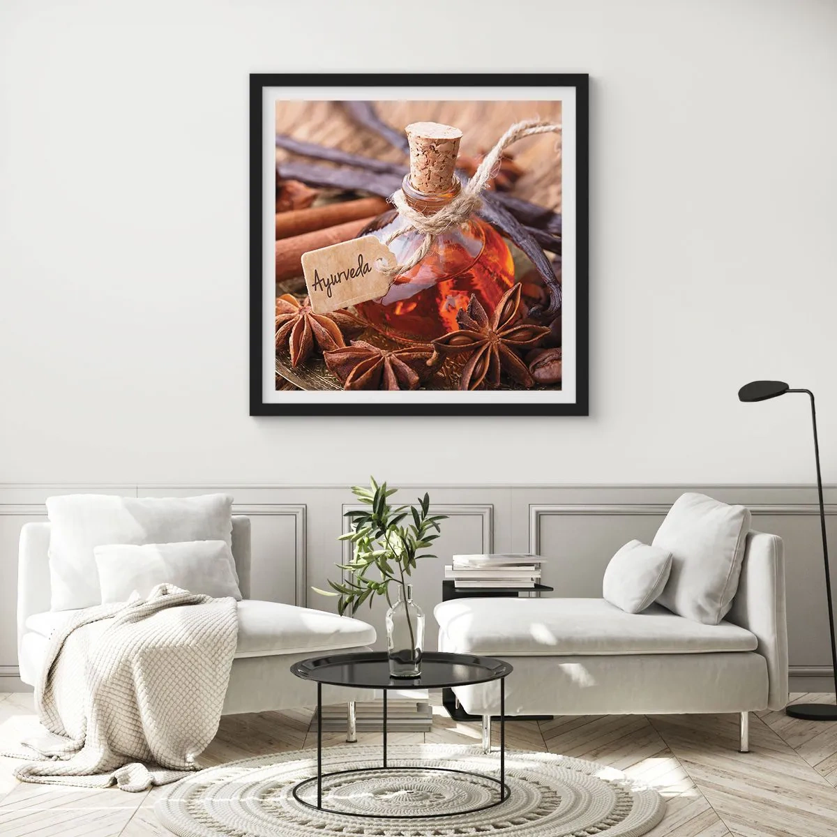 Affiche dans un cadre noir - Poster - Vers l'unité du corps et de l'esprit - 40x40 cm