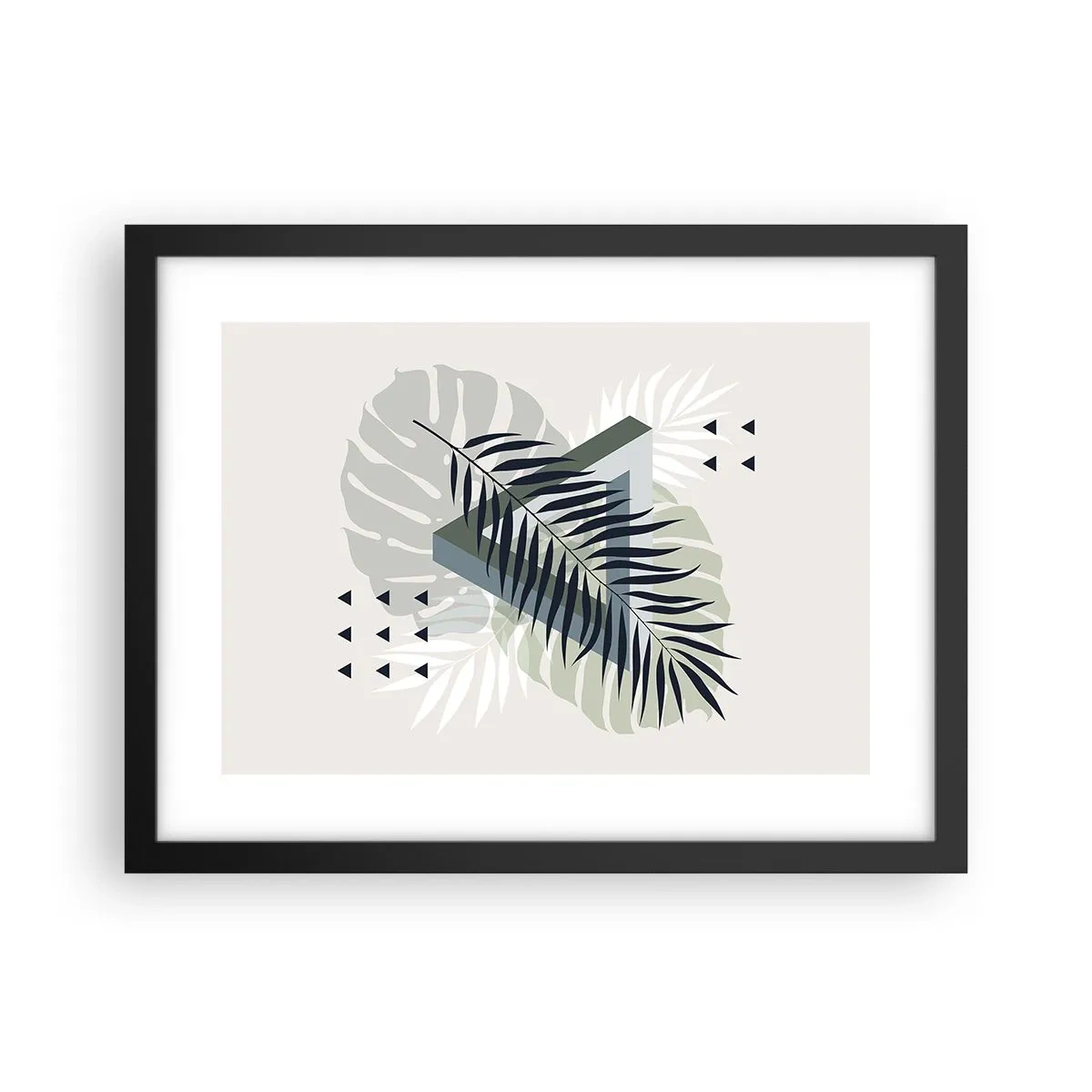 Affiche dans un cadre noir - Poster - Nature et géométrie - deux odres? - 40x30 cm