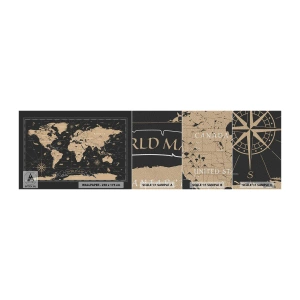 Échantillon de Papier Peint Premium Sand - Les limites de mon monde - Carte du monde, Ancien, Rétro - 100x30 cm