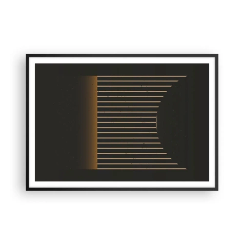Affiche dans un cadre noir - Poster - Motif géométrique à rayures sur fond sombre - 100x70cm - Explorez les ténèbres - Décoration murale moderne pour le salon et la chambre ARTTOR