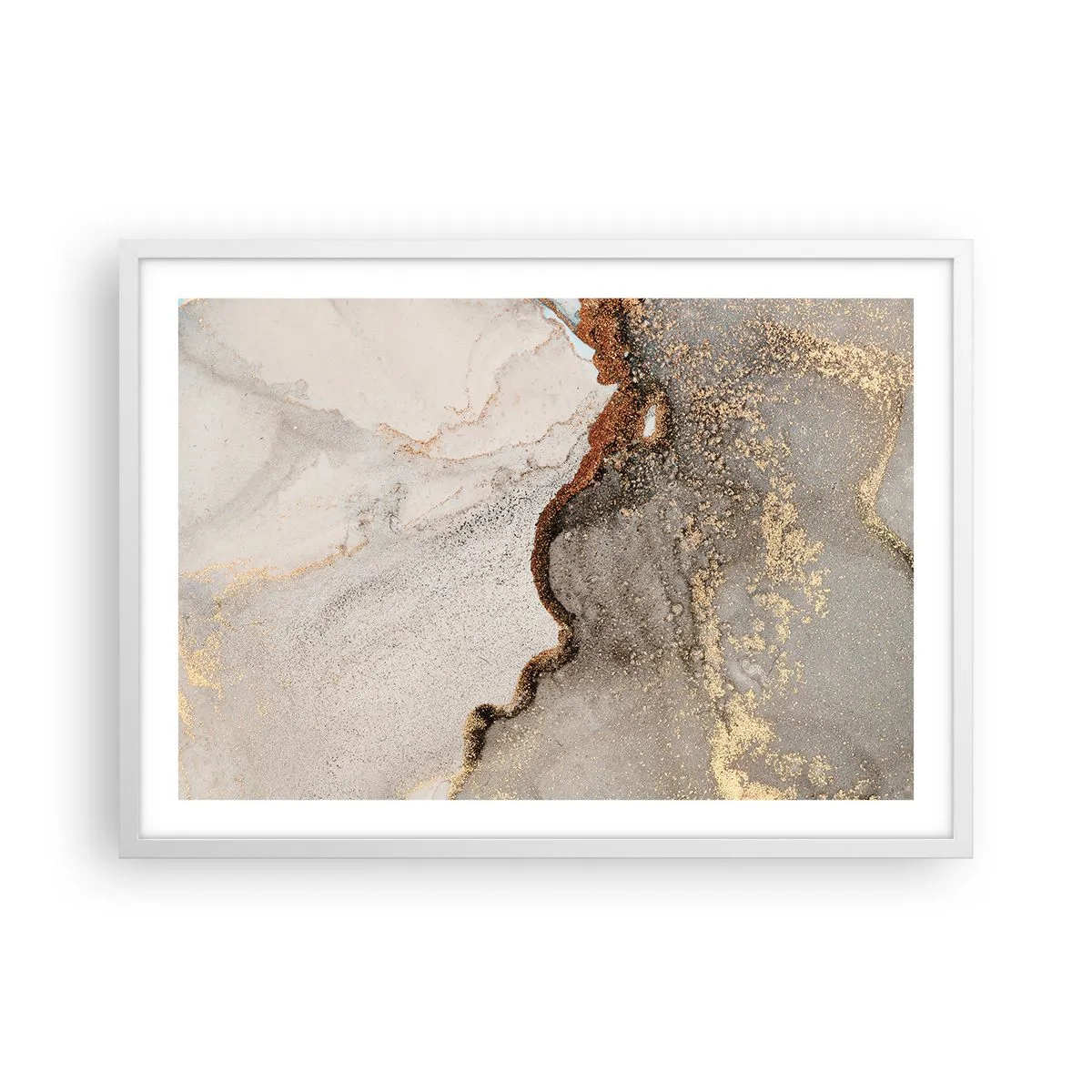 Affiche dans un cadre blanc - Poster - Aux frontières des couleurs - 70x50 cm