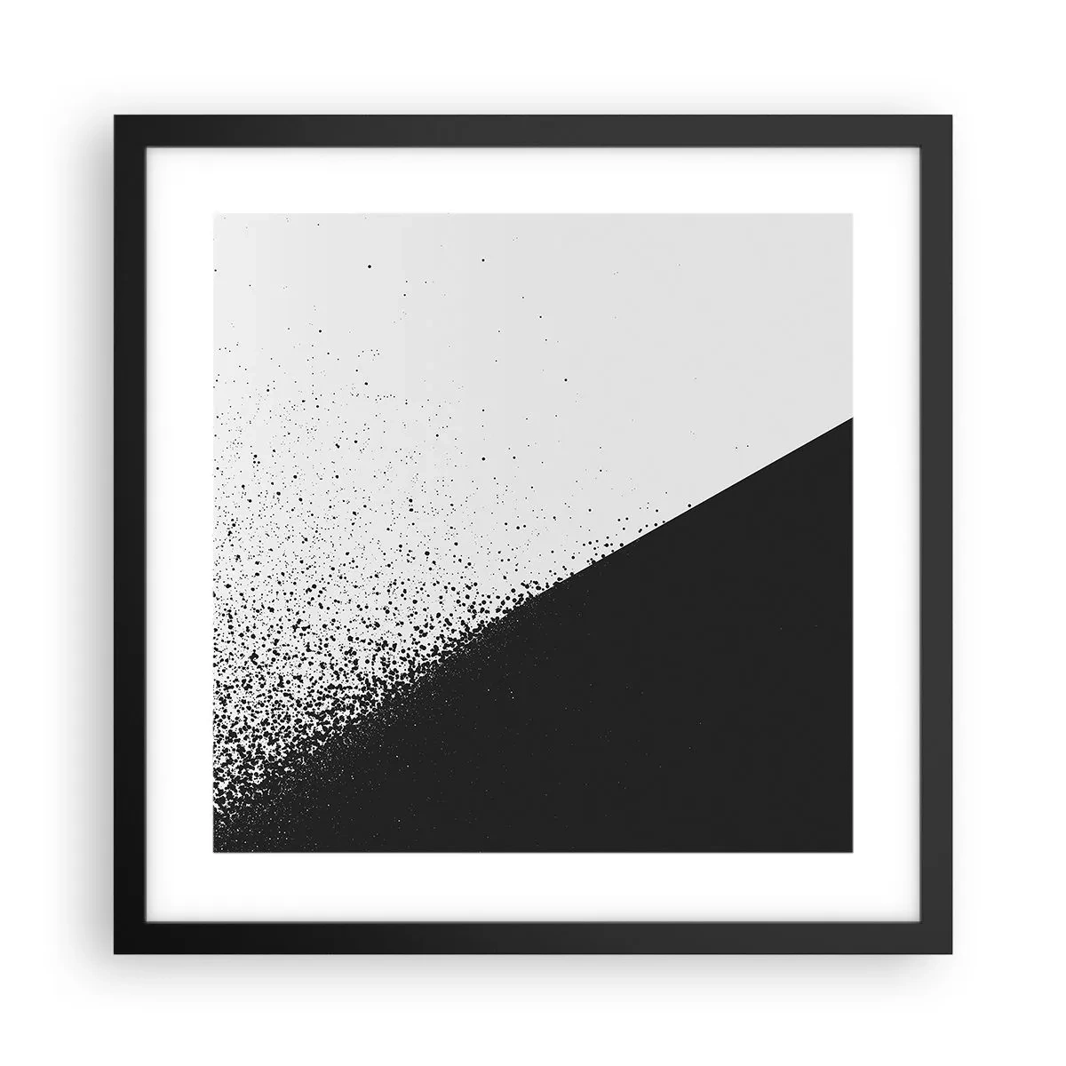 Affiche dans un cadre noir - Poster - De plus en plus vite, de plus en plus - 40x40 cm
