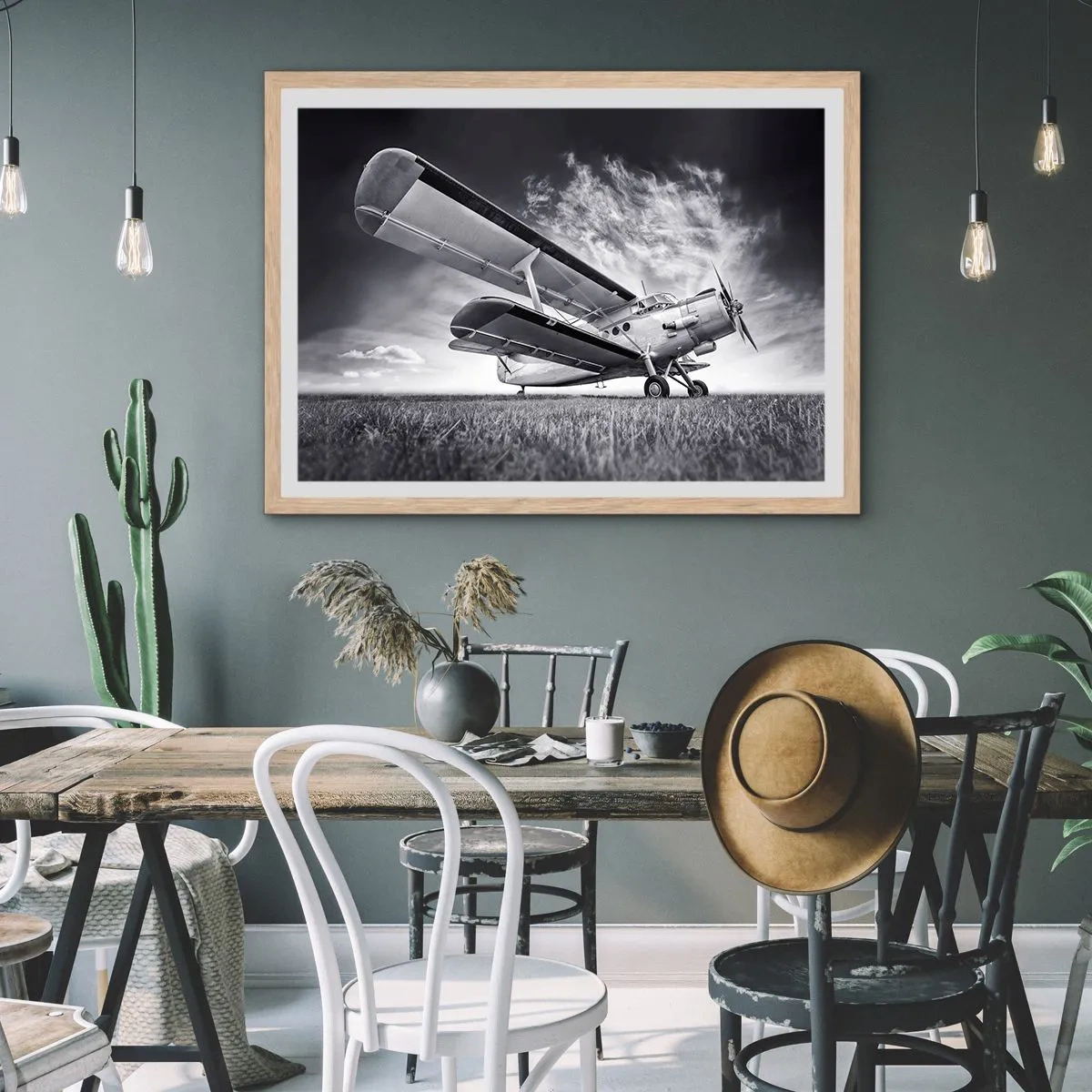 Affiche dans un chêne clair - Poster - Le pèlerin ailé - 70x50 cm