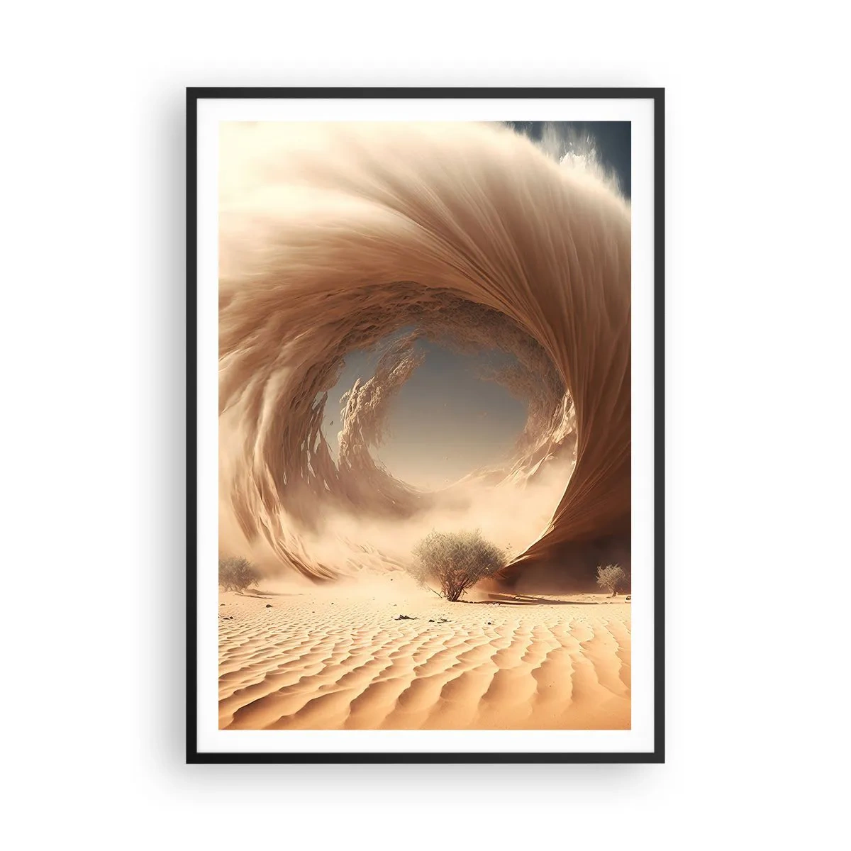 Affiche dans un cadre noir - Poster - Portail ouvert - 70x100 cm