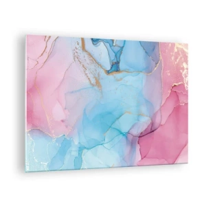 Impression sur verre - Image sur verre - Rencontre et interpénétration - 70x50cm - Rencontre et mélange - Décoration murale moderne pour le salon et la chambre ARTTOR