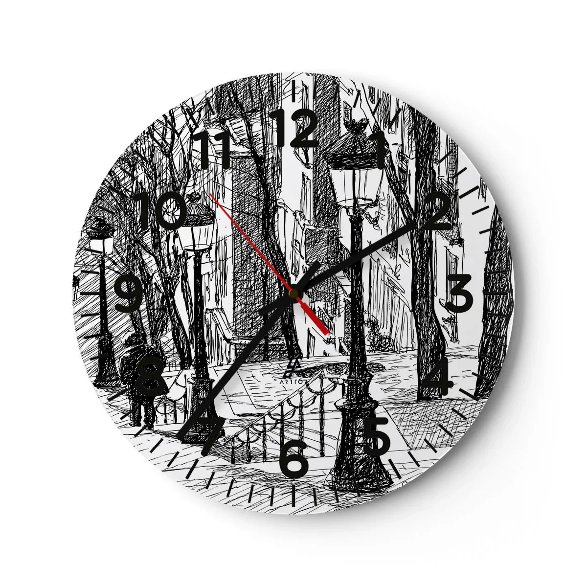 Horloge murale - Pendule murale - Une histoire d'amour ou une histoire d'horreur ? - 40x40 cm