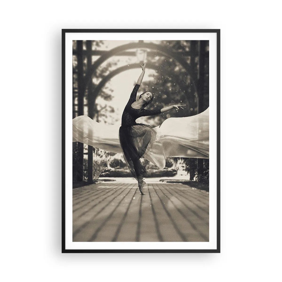 Affiche dans un cadre noir - Poster - La danse de l'esprit jardin - 70x100 cm