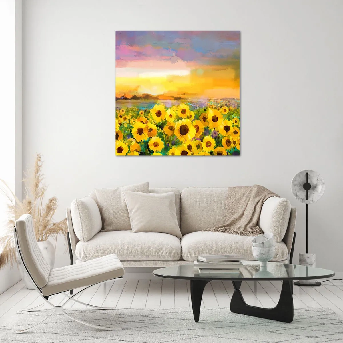 Impression sur verre - Image sur verre - Le soleil lui-même est descendu sur terre - 40x40 cm