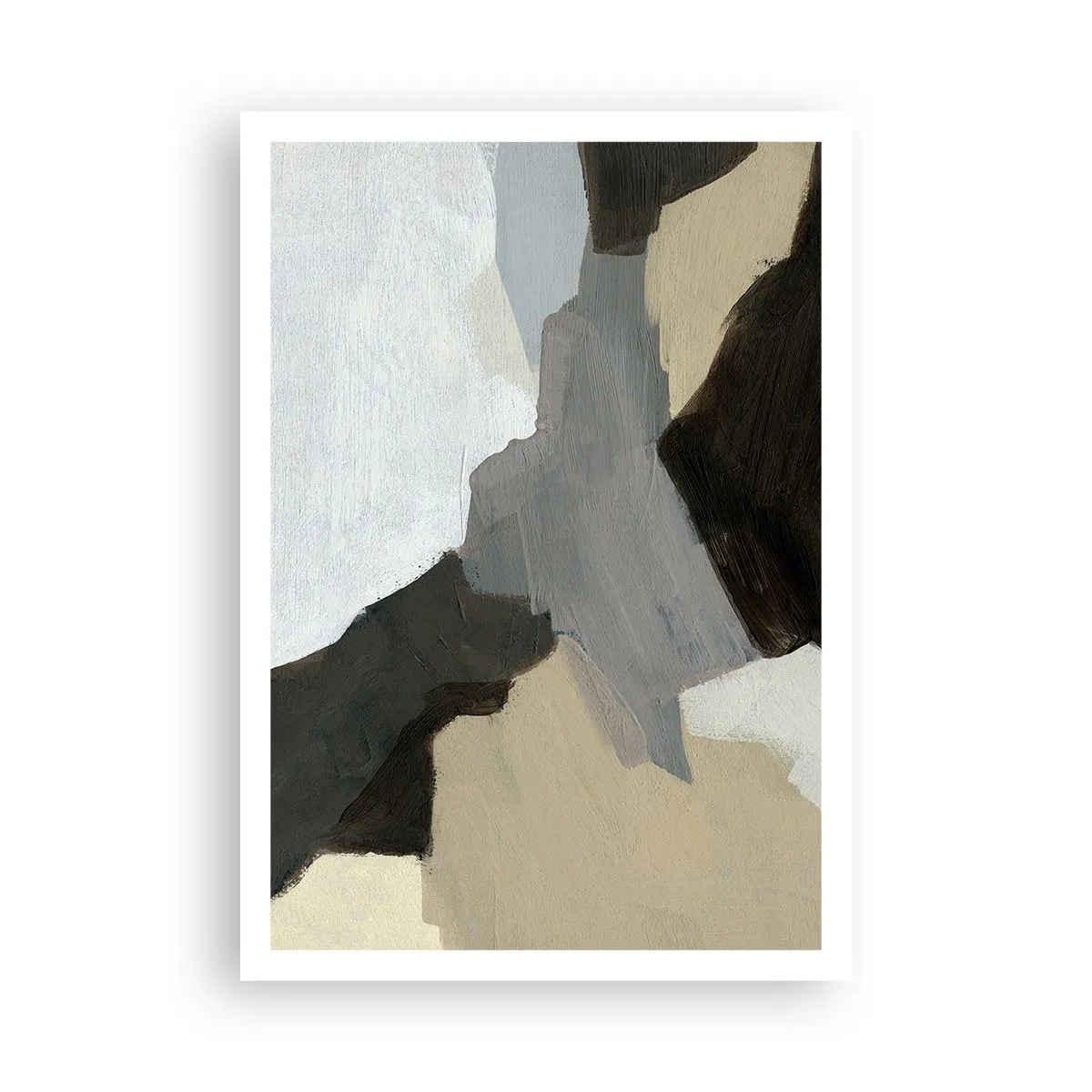 Affiche - Poster - Abstraction : le carrefour du gris - 70x100 cm