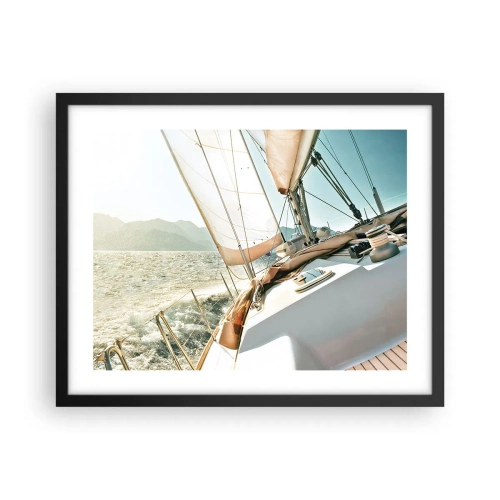 Affiche dans un cadre noir - Poster - Toutes voiles dehors - 50x40 cm