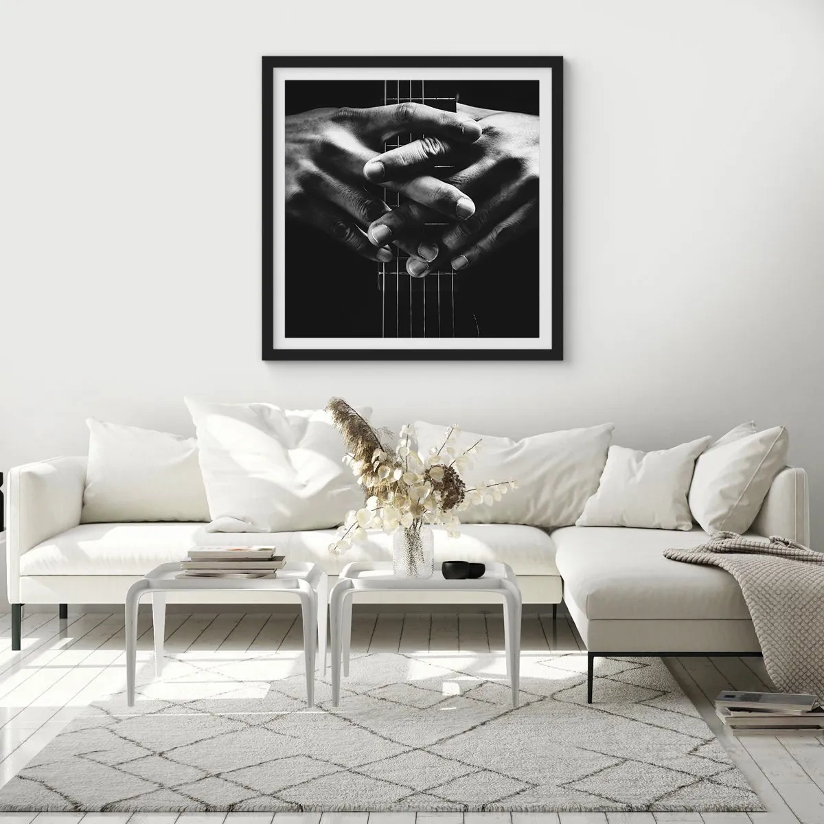 Affiche dans un cadre noir - Poster - Prière d'artiste - 40x40 cm