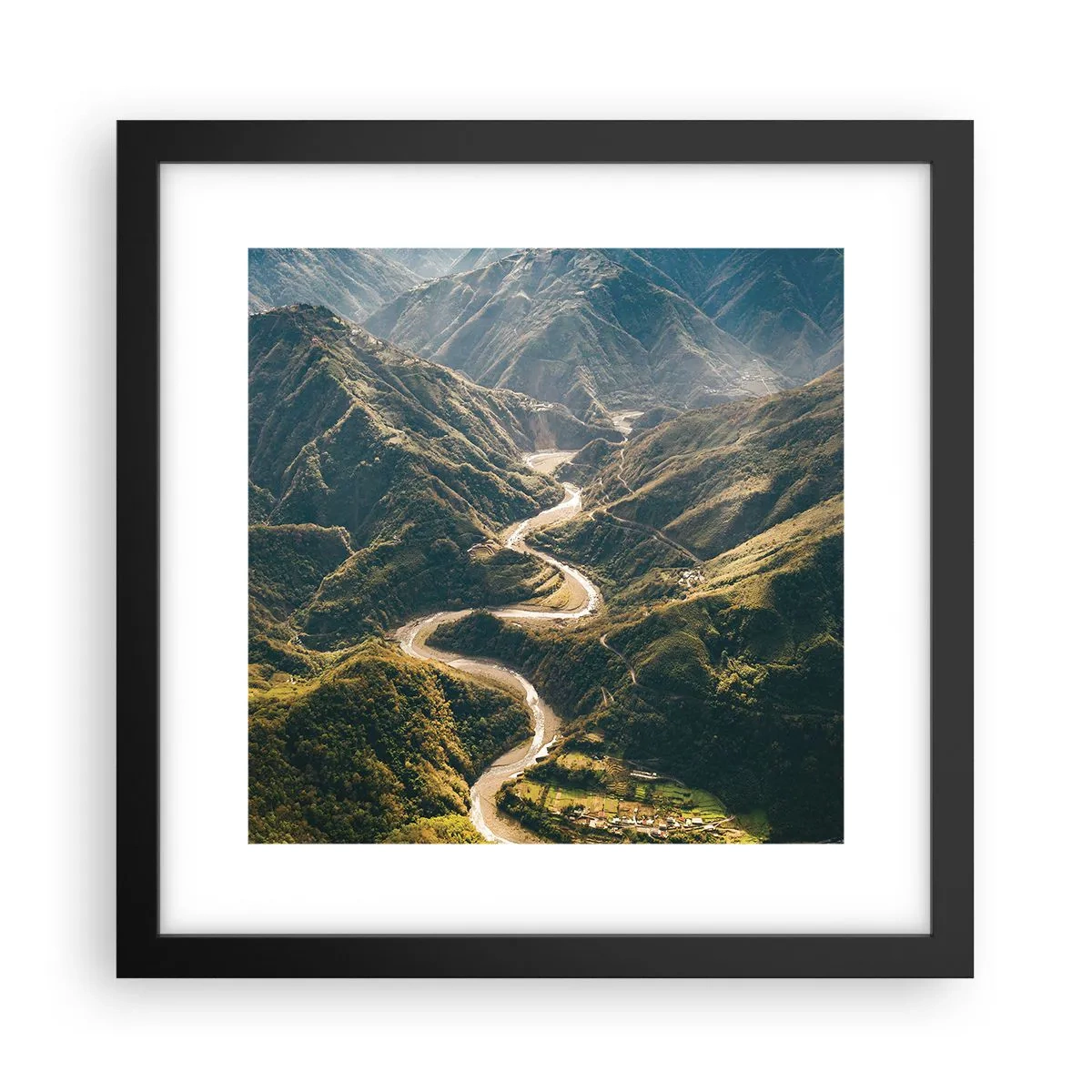 Affiche dans un cadre noir - Poster - Directement du coeur des montagnes - 30x30 cm