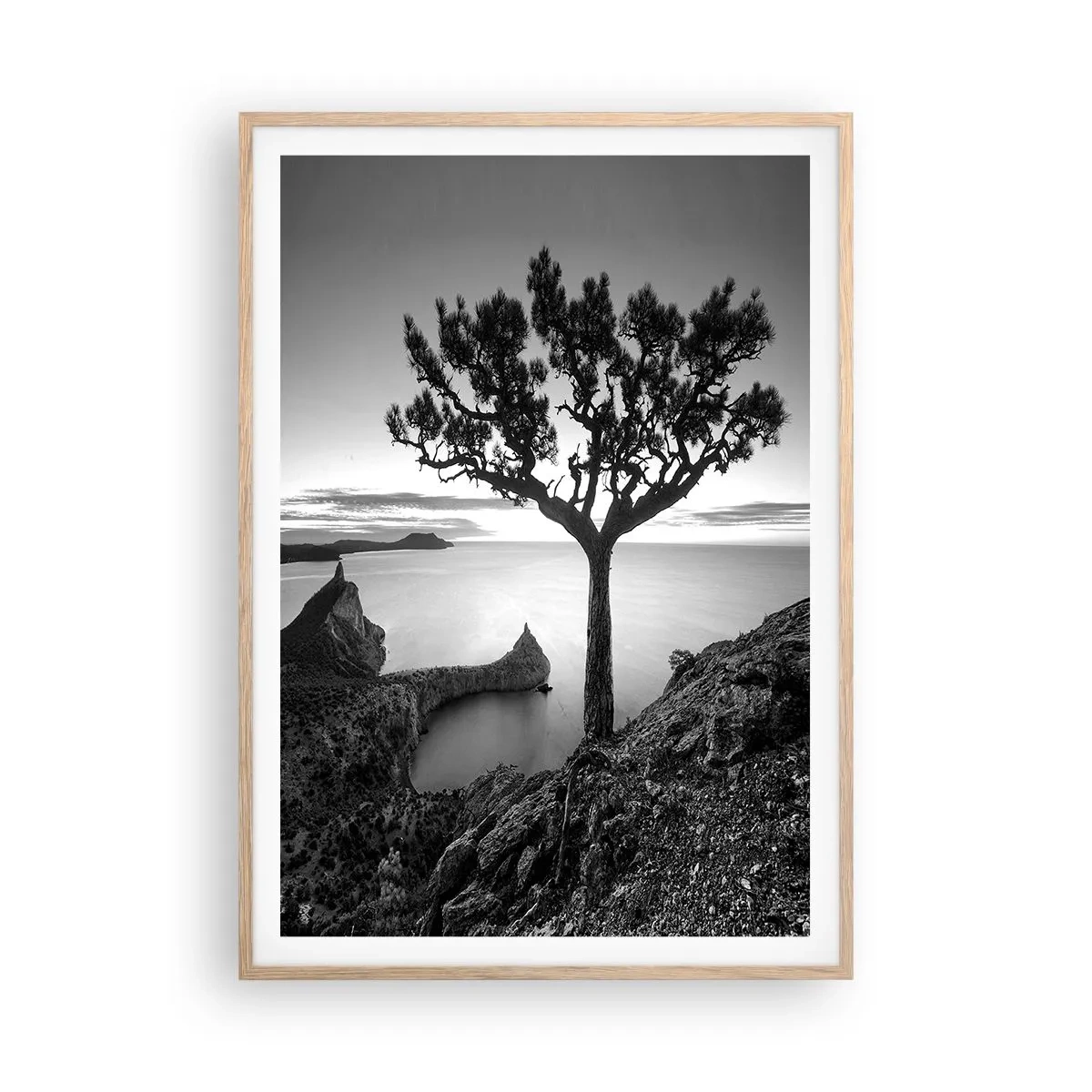 Affiche dans un chêne clair - Poster - Paix jusqu'à l'horizon - 70x100 cm