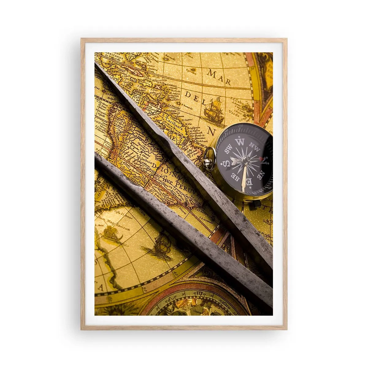 Affiche dans un chêne clair - Poster - Où sont ces trésors? - 70x100 cm