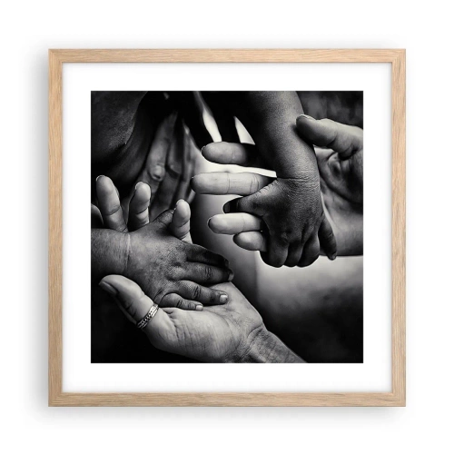 Affiche dans un chêne clair - Poster - Être humain - 40x40 cm
