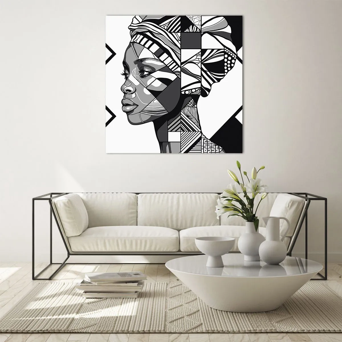 Impression sur verre - Image sur verre - Portrait ethnique - 70x70 cm