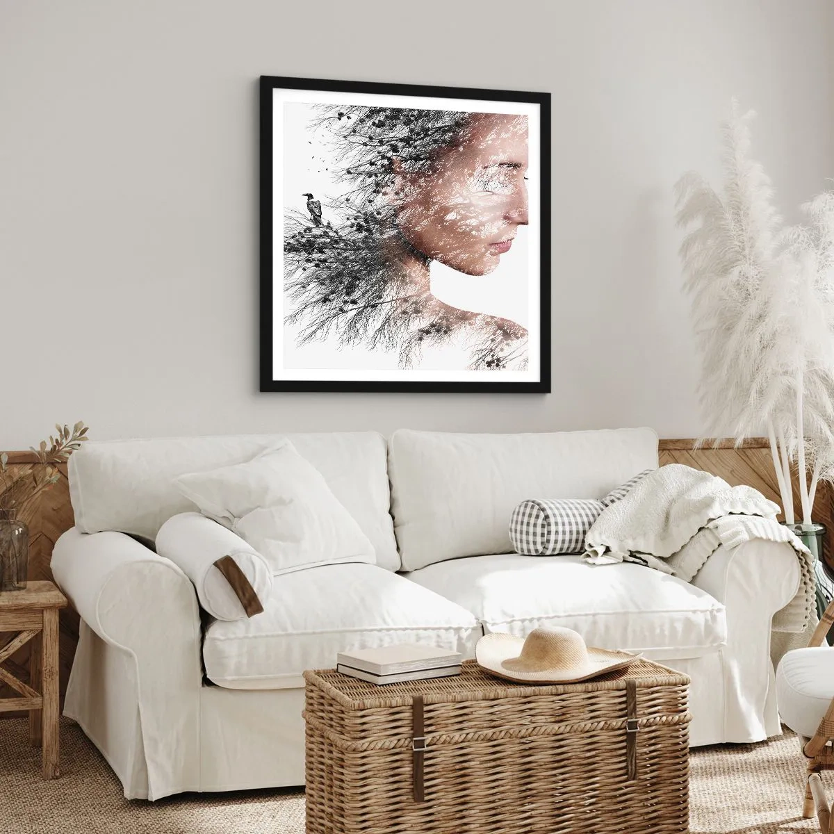 Affiche dans un cadre noir - Poster - L'âme de la forêt - 60x60 cm