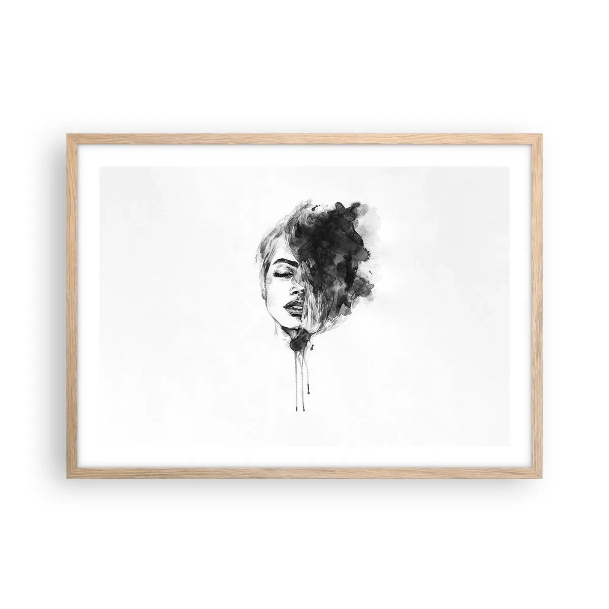 Affiche dans un chêne clair - Poster - De quoi rêve la fille - 70x50 cm