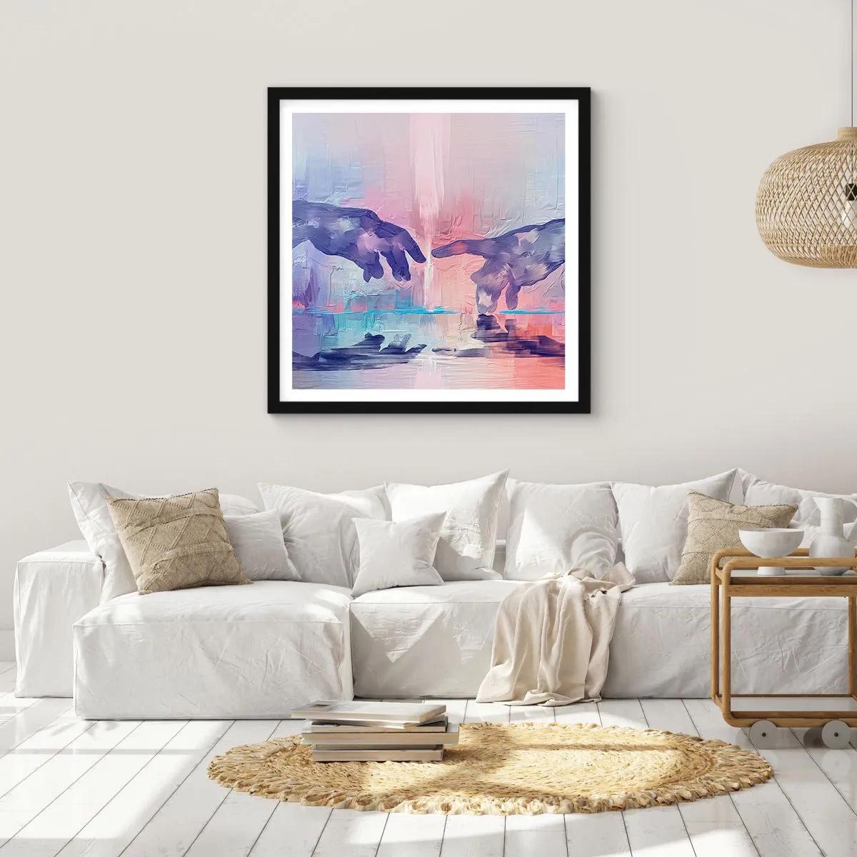 Affiche dans un cadre noir - Poster - Divine étincelle de vie - 40x40 cm