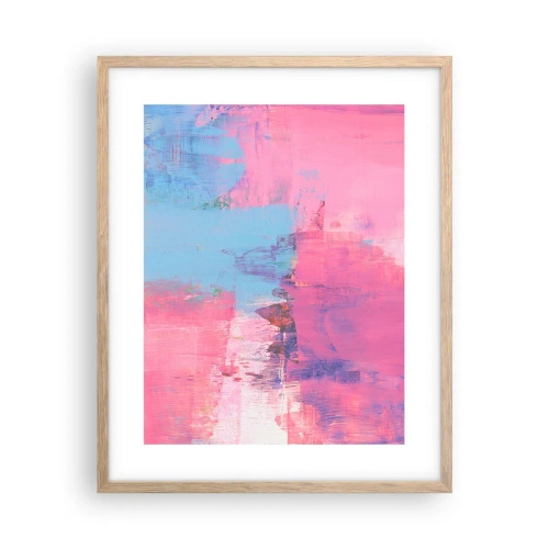 Affiche dans un chêne clair - Poster - Du rose, du bleu et une pincée de lumière - 40x50 cm