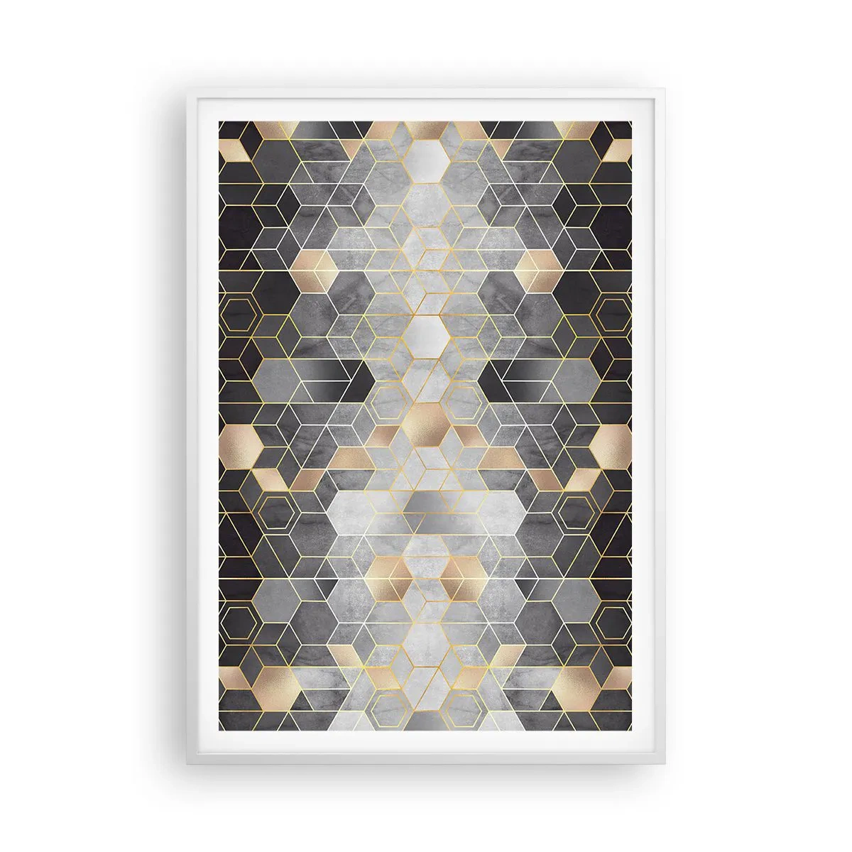 Affiche dans un cadre blanc - Poster - Composition de diamants - 70x100 cm