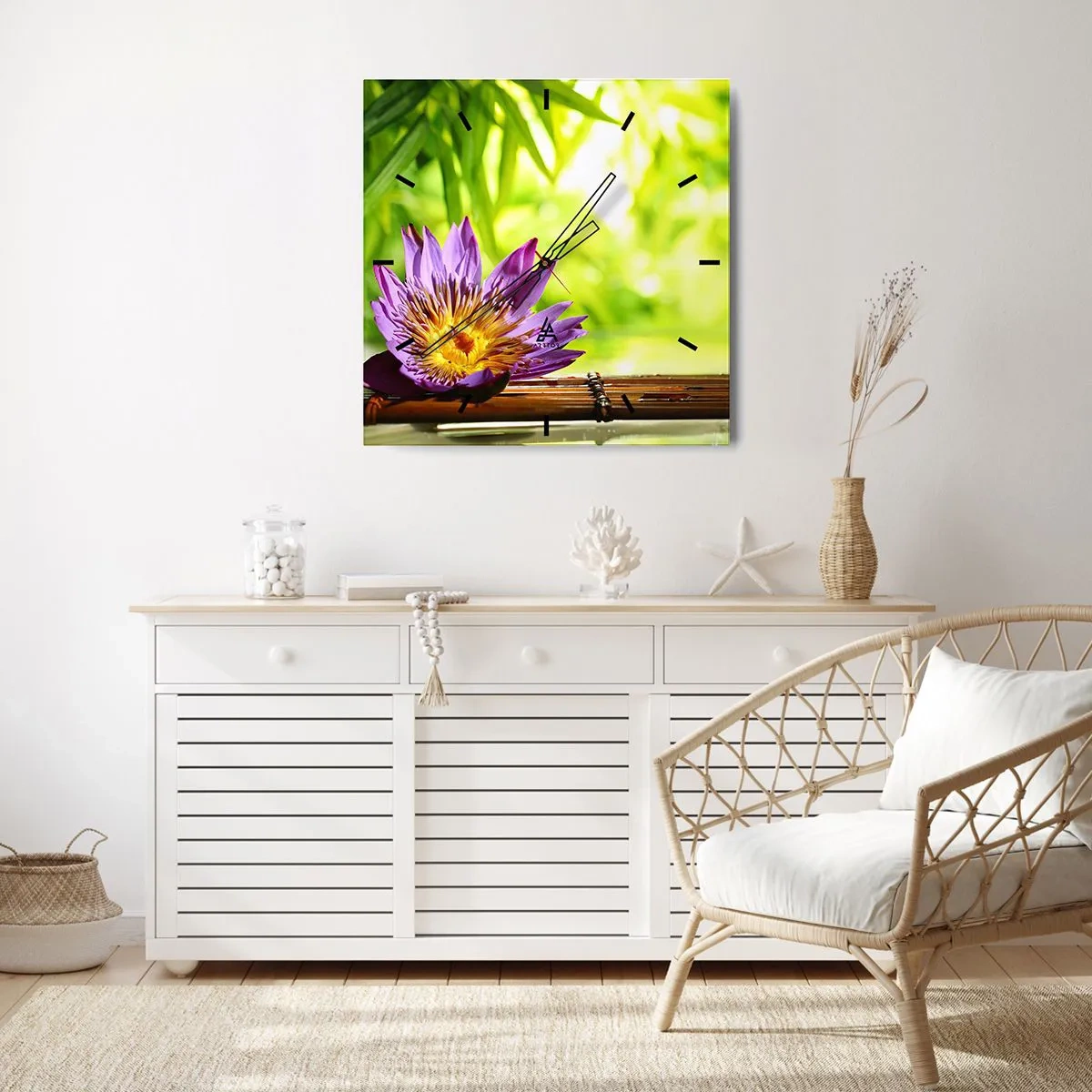 Horloge murale - Pendule murale - Sous le soleil asiatique - 40x40 cm