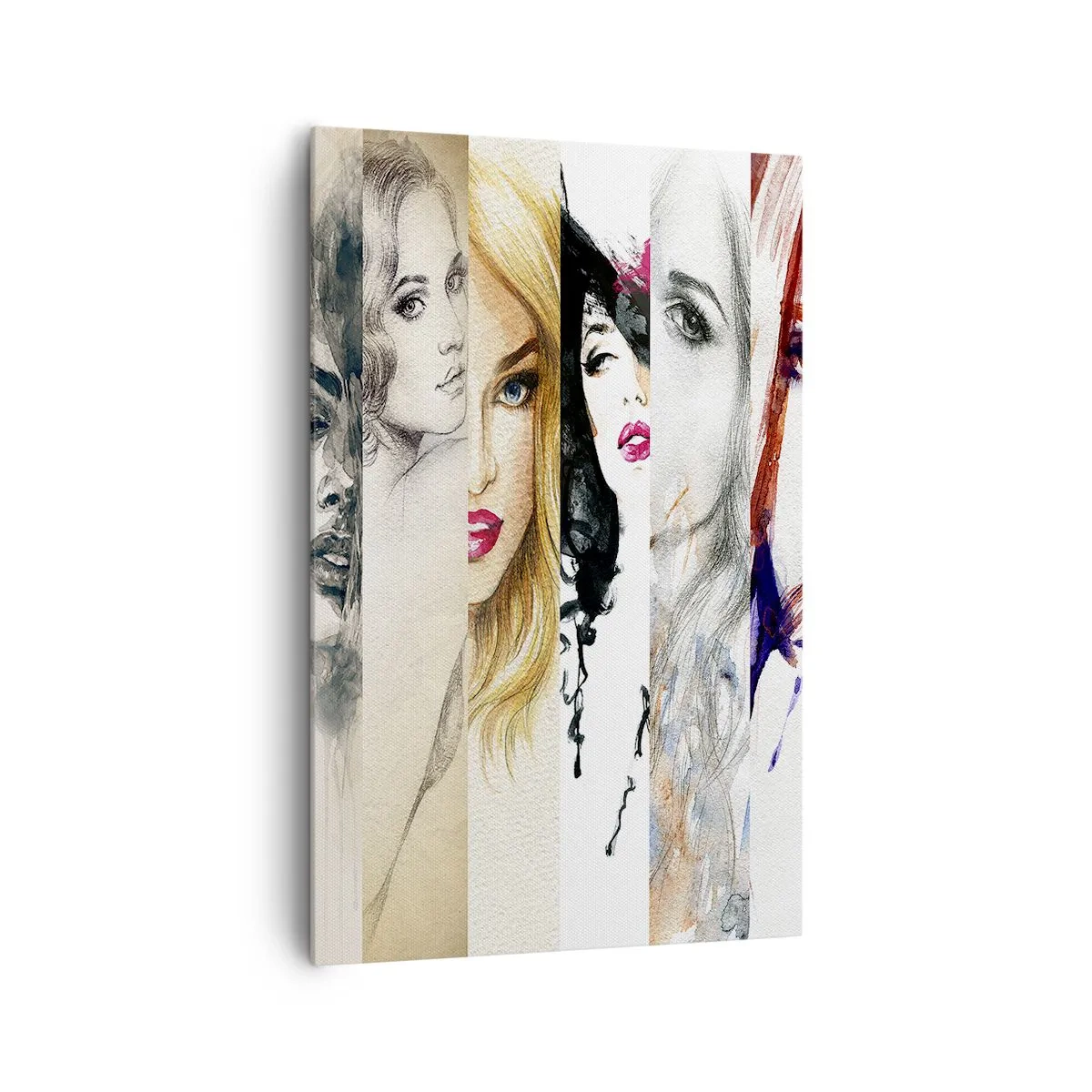 Impression sur toile - Image sur toile - Une collection de portraits de femmes dans divers styles artistiques. - 80x120cm - Et c'est toujours TOI - Décoration murale moderne pour le salon et la chambre ARTTOR