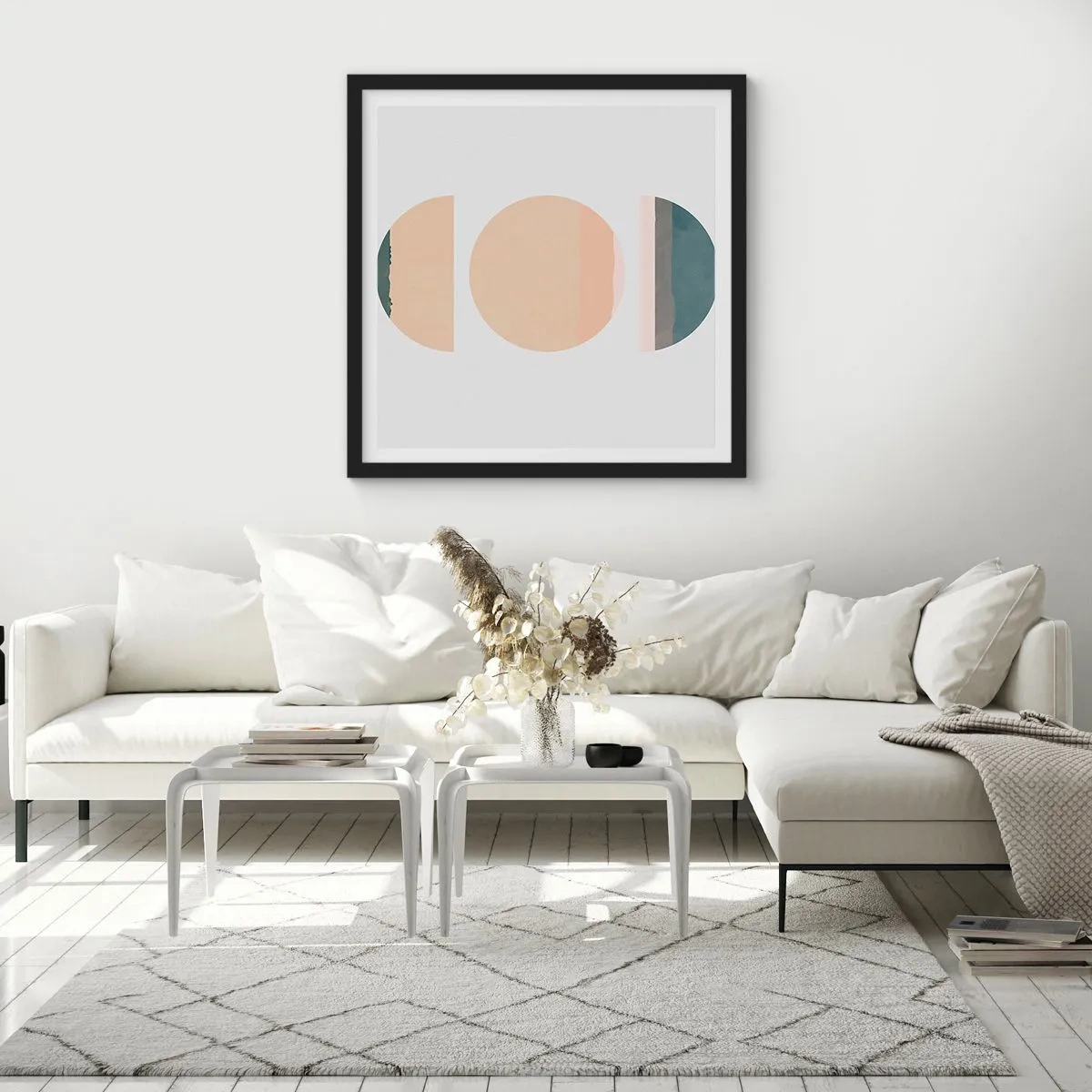 Affiche dans un cadre noir - Poster - Cercles après cercles - 60x60 cm