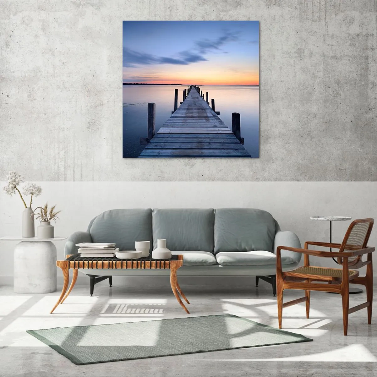 Impression sur verre - Image sur verre - Le calme d'un crépuscule serein - 40x40 cm