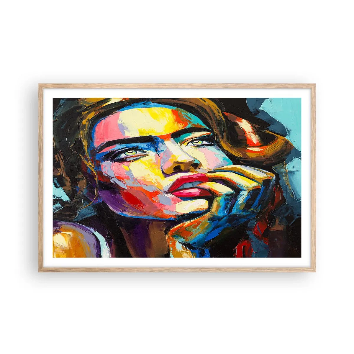 Affiche dans un chêne clair - Poster - Les rêves volent dans le ciel comme des oiseaux - 91x61 cm