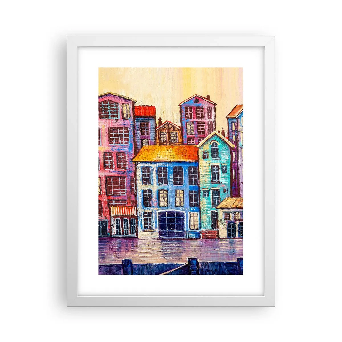 Affiche dans un cadre blanc - Poster - Une ville comme dans un conte de fées - 30x40 cm