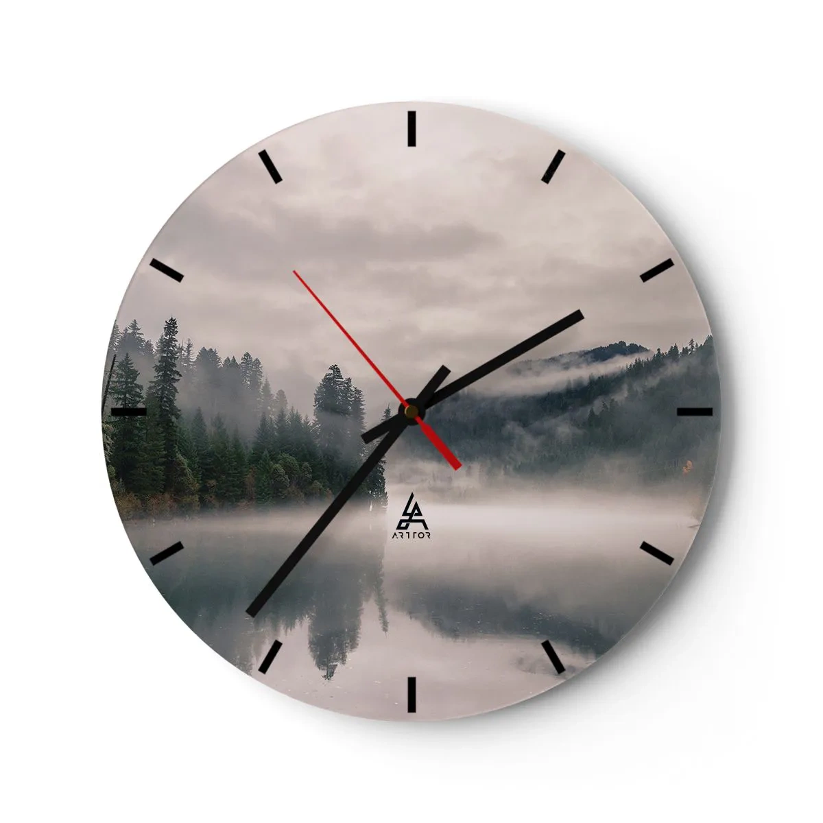 Horloge murale - Pendule murale - Reflet dans le brouillard - 40x40 cm
