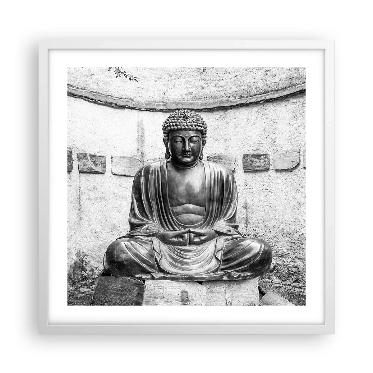 Affiche dans un cadre blanc - Poster - A la source de la paix - 50x50 cm