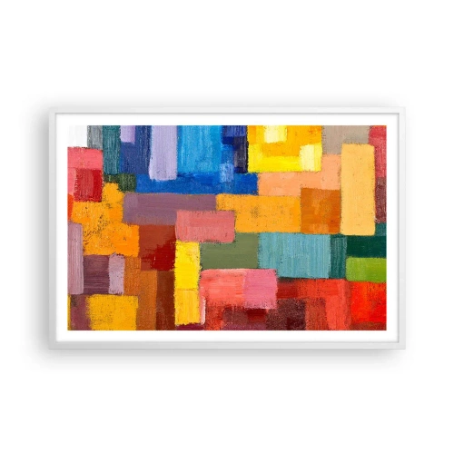 Affiche dans un cadre blanc - Poster - Chacun est différent, tout est coloré - 91x61 cm