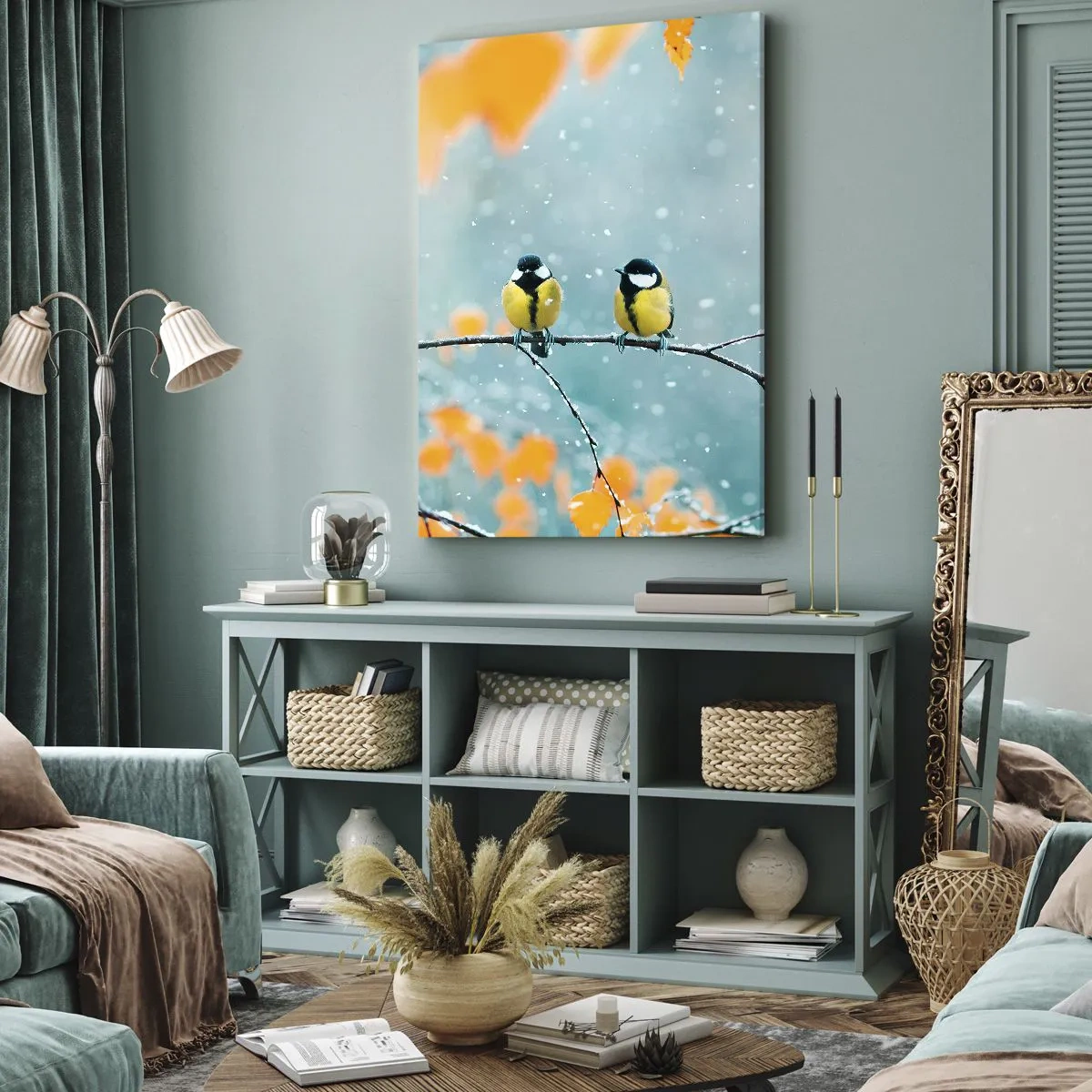 Impression sur toile - Image sur toile - Potins d'oiseaux - 45x80 cm