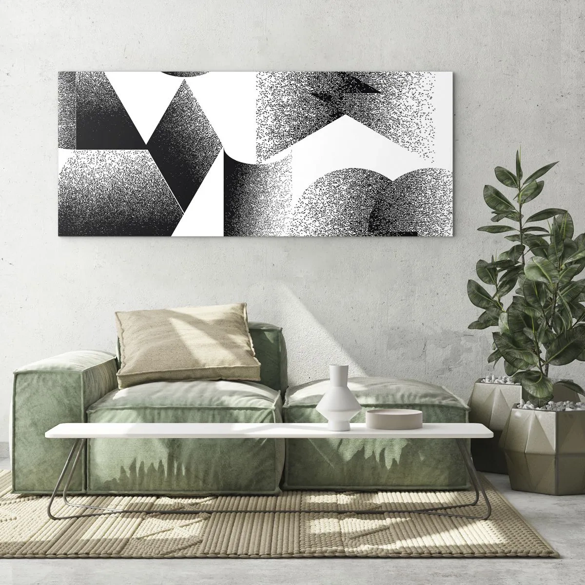 Impression sur verre - Image sur verre - Angles et ovales - 90x30 cm
