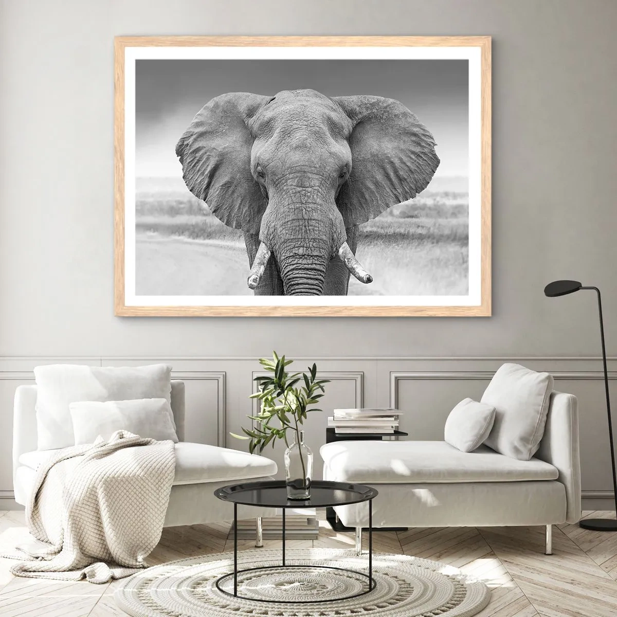 Affiche dans un chêne clair - Poster - Bienvenue dans mon monde - 40x30 cm