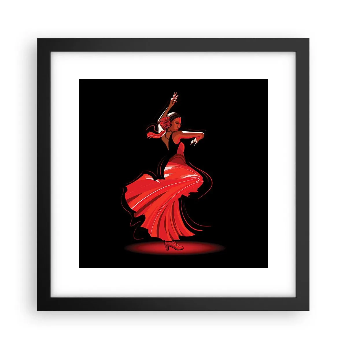 Affiche dans un cadre noir - Poster - L'esprit fougueux du flamenco - 30x30 cm
