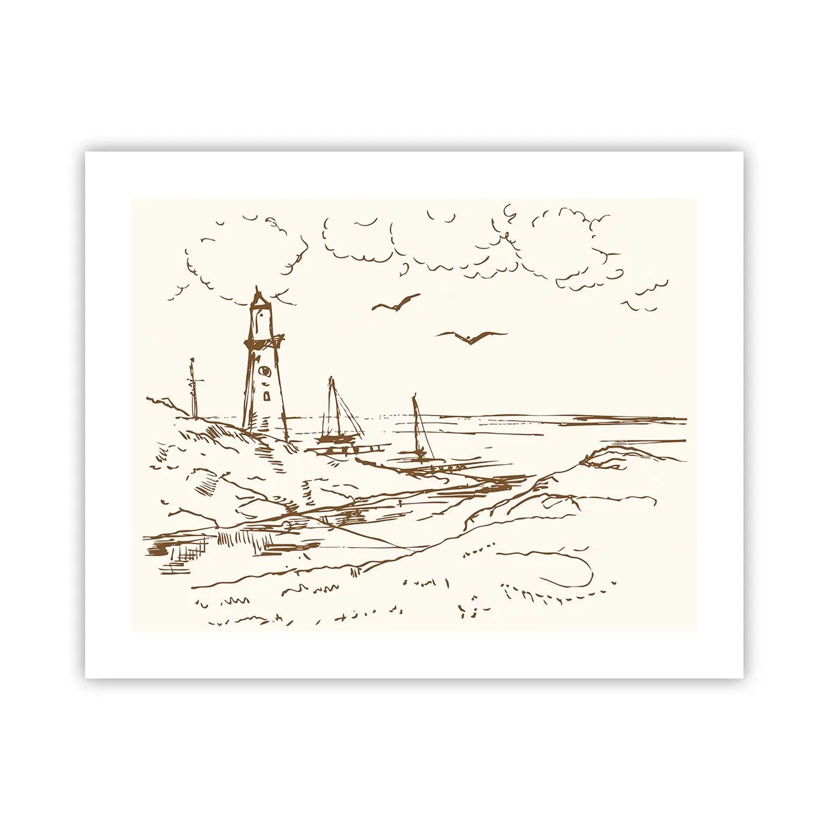 Affiche - Poster - Esquisse de souvenirs d'été - 50x40 cm