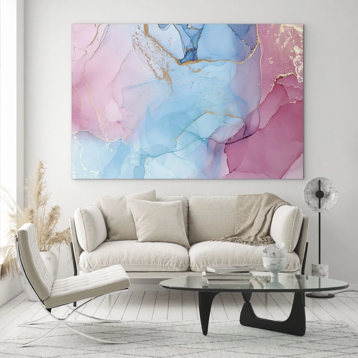 Impression sur verre - Image sur verre - Rencontre et interpénétration - 100x70cm - Rencontre et mélange - Décoration murale moderne pour le salon et la chambre ARTTOR