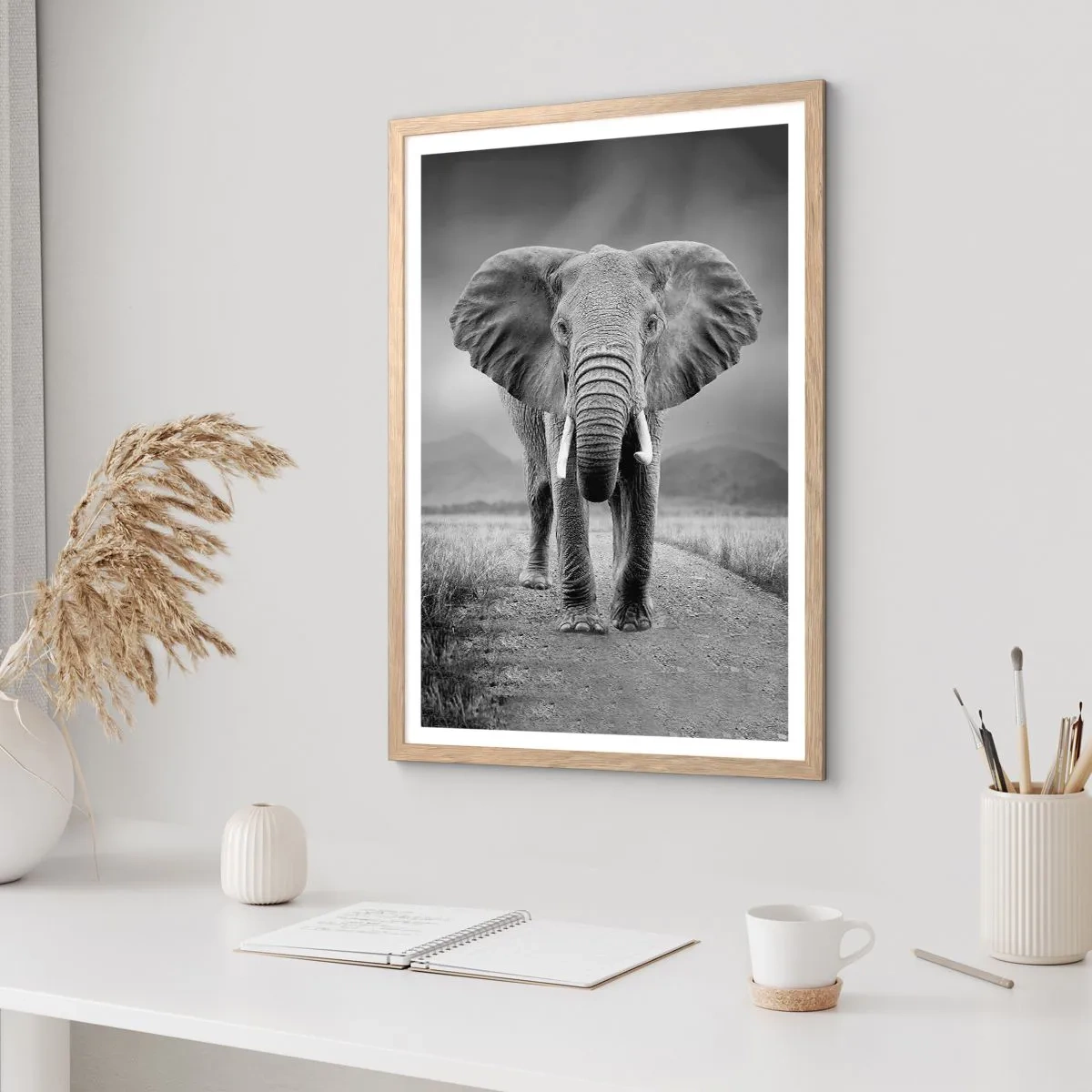 Affiche dans un chêne clair - Poster - Les hôtes vous saluent - 40x50 cm