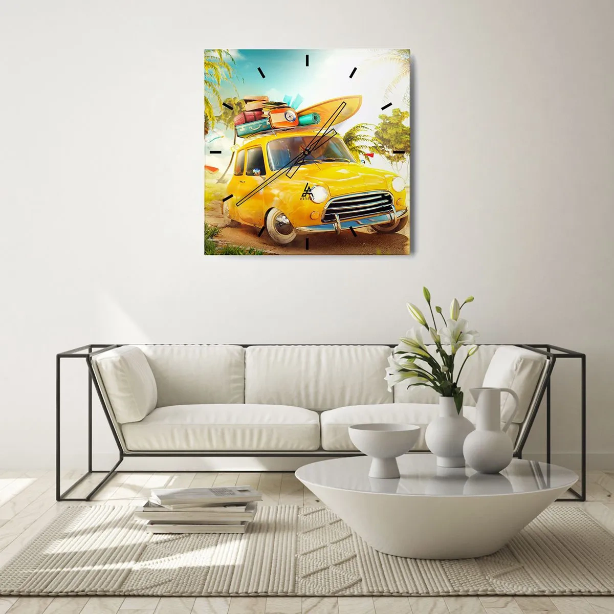 Horloge murale - Pendule murale - Un voyage pour plus d'un sourire - 40x40 cm