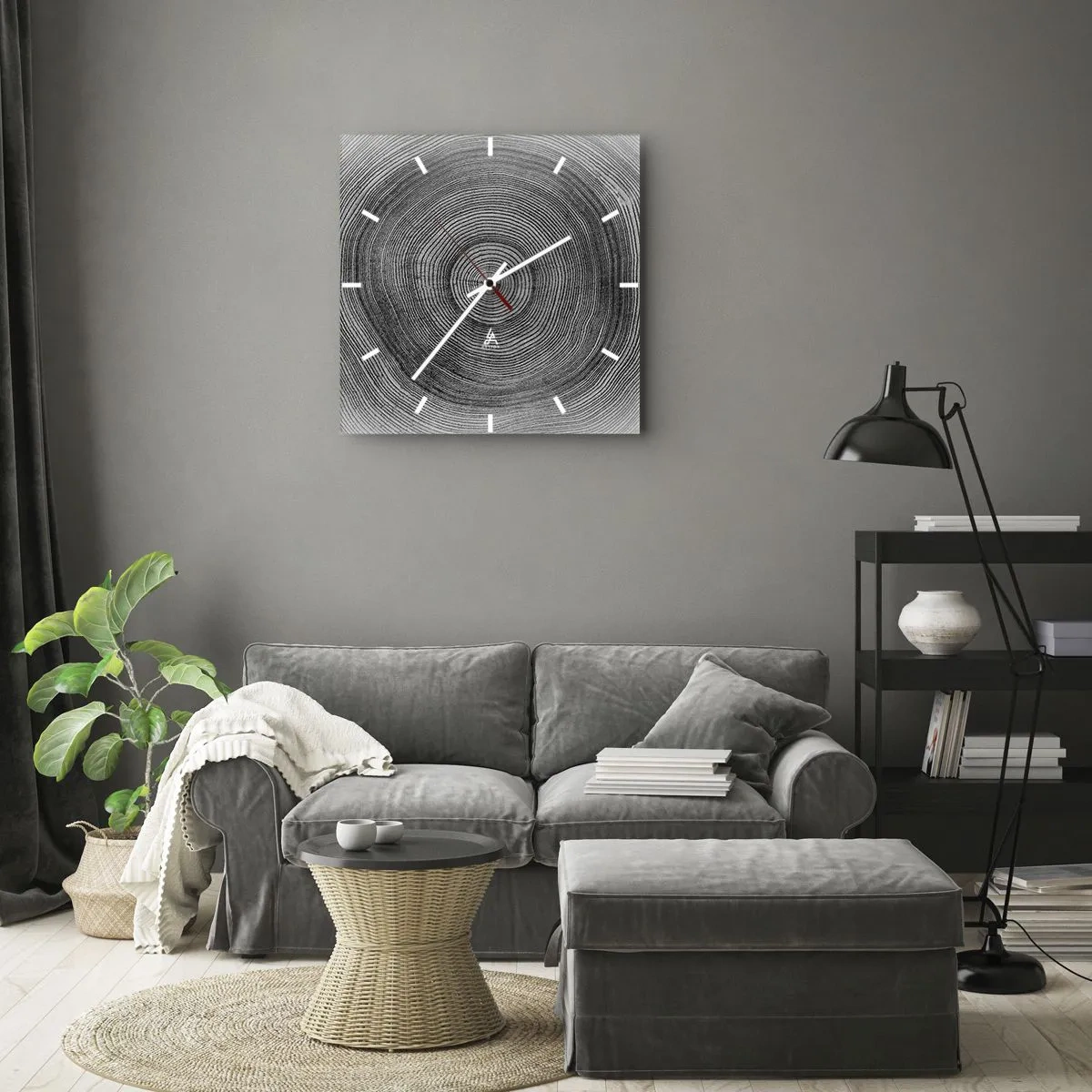 Horloge murale - Pendule murale - Signe du temps - 30x30 cm