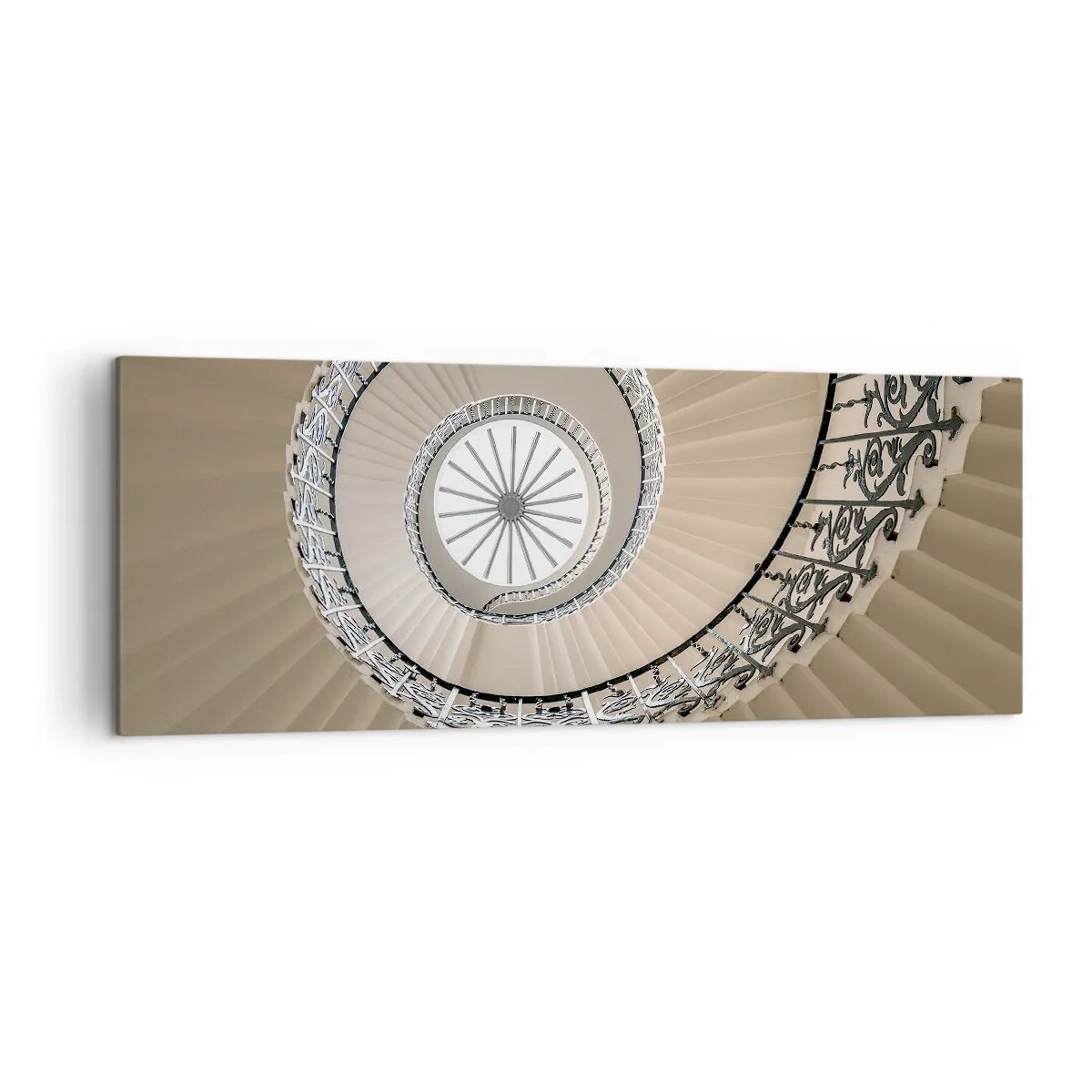 Impression sur toile - Image sur toile - Escalier en colimaçon dans une approche géométrique élégante - 140x50cm - À l'intérieur de la coquille - Décoration murale moderne pour le salon et la chambre ARTTOR