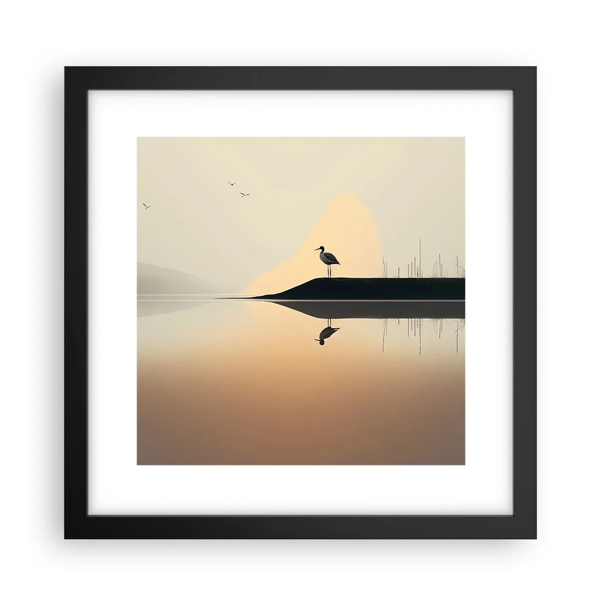 Affiche dans un cadre noir - Poster - Le seigneur du lac - 30x30 cm