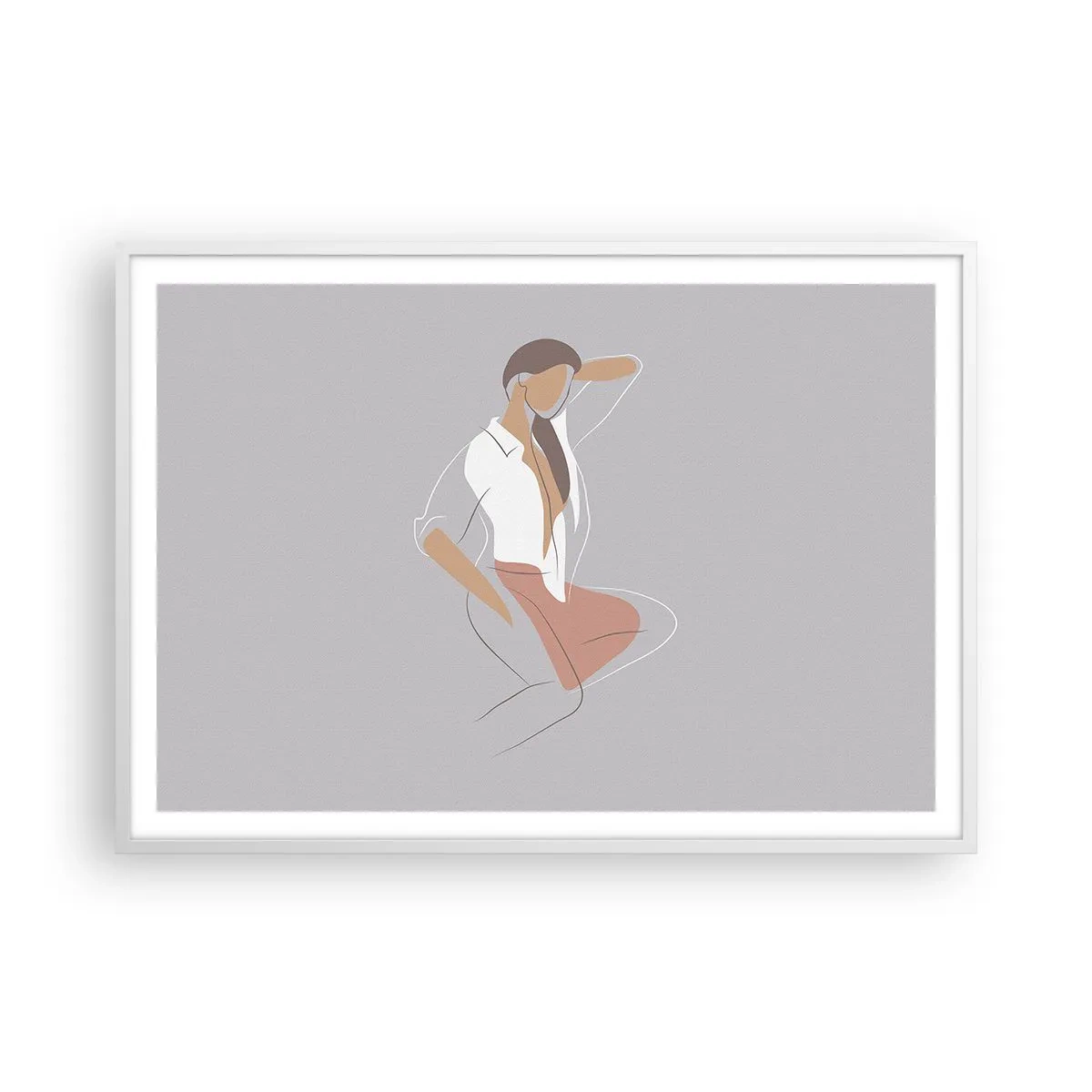 Affiche dans un cadre blanc - Poster - Contour gracieux - 100x70 cm