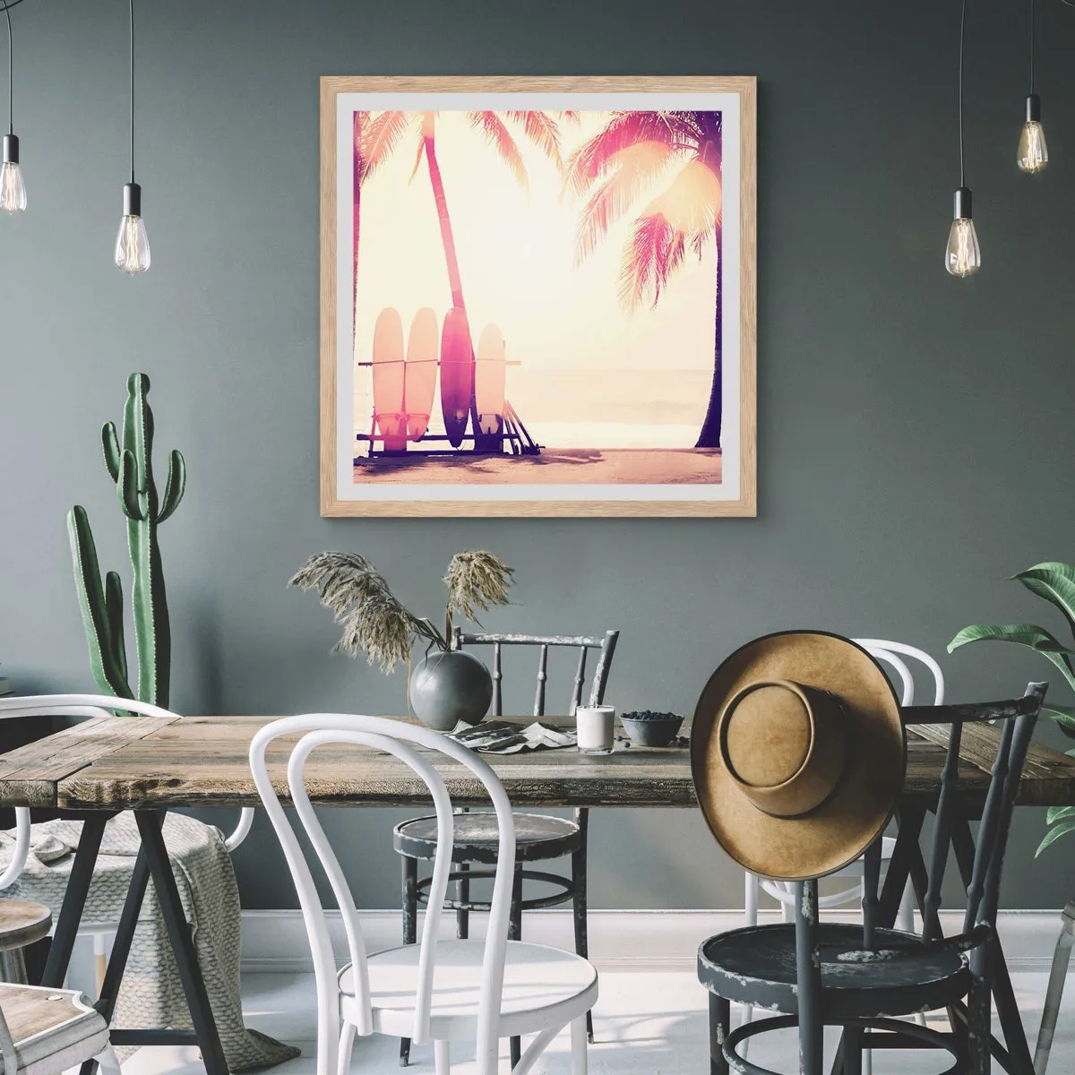 Affiche dans un chêne clair - Poster - Ca va être une journée magnifique - 30x30 cm