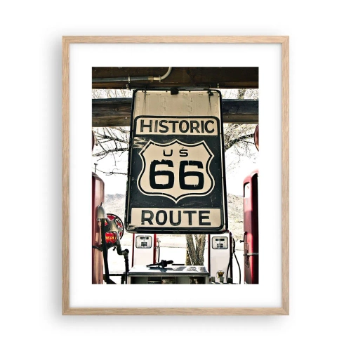 Affiche dans un chêne clair - Poster - Voyage rétro américain - 40x50 cm