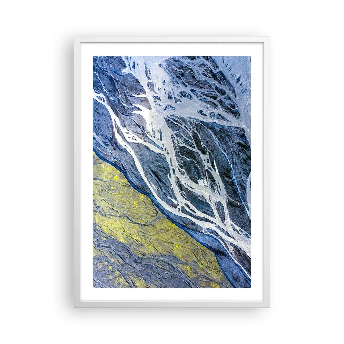 Affiche dans un cadre blanc - Poster - Peintures rupestres de la nature - 50x70 cm
