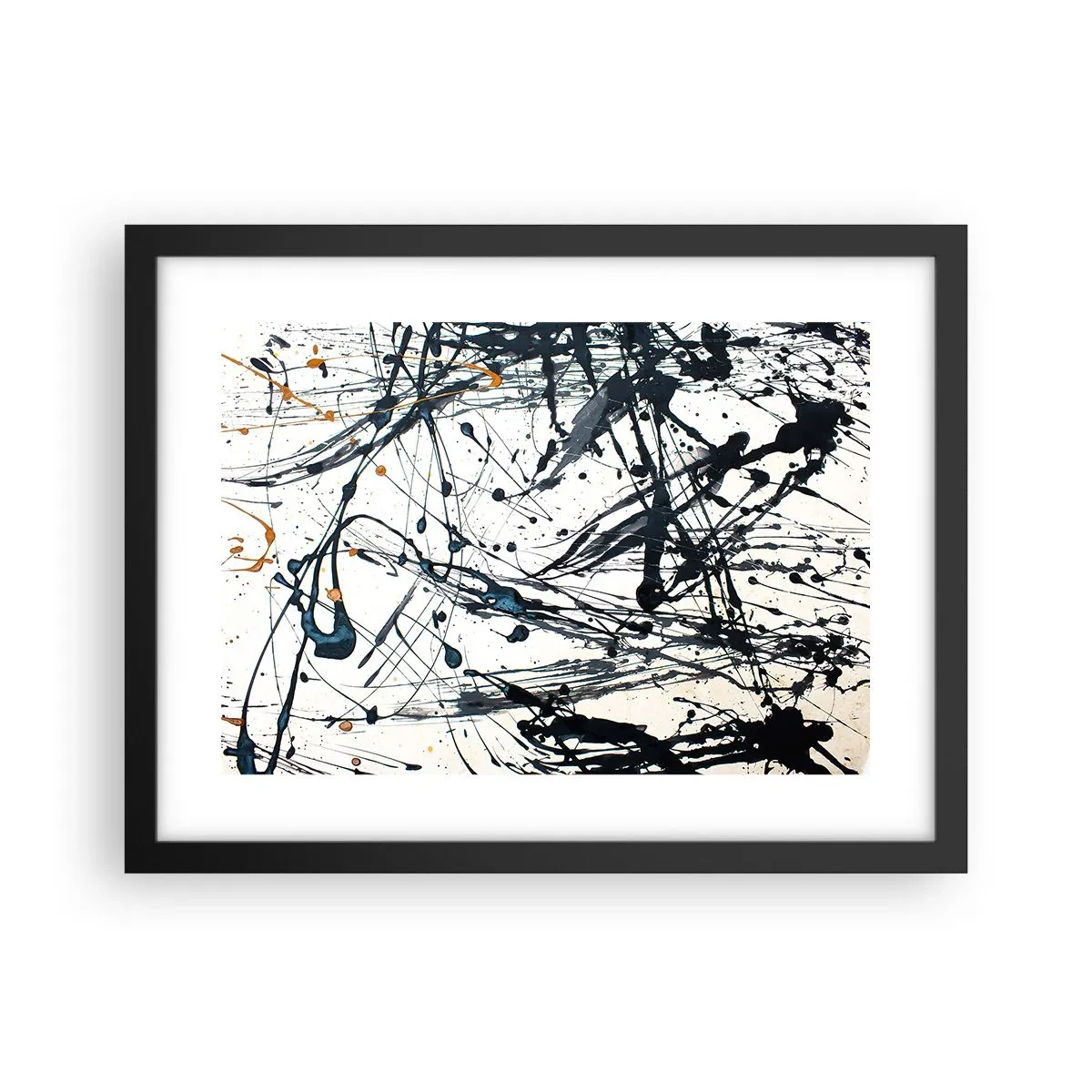 Affiche dans un cadre noir - Poster - Abstraction expressionniste - 40x30 cm